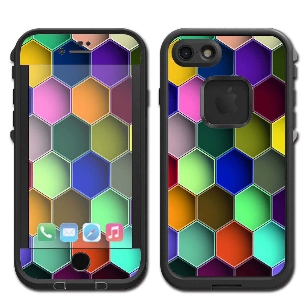  Colorful Octagon Pattern Lifeproof Fre iPhone 7 or iPhone 8 Skin