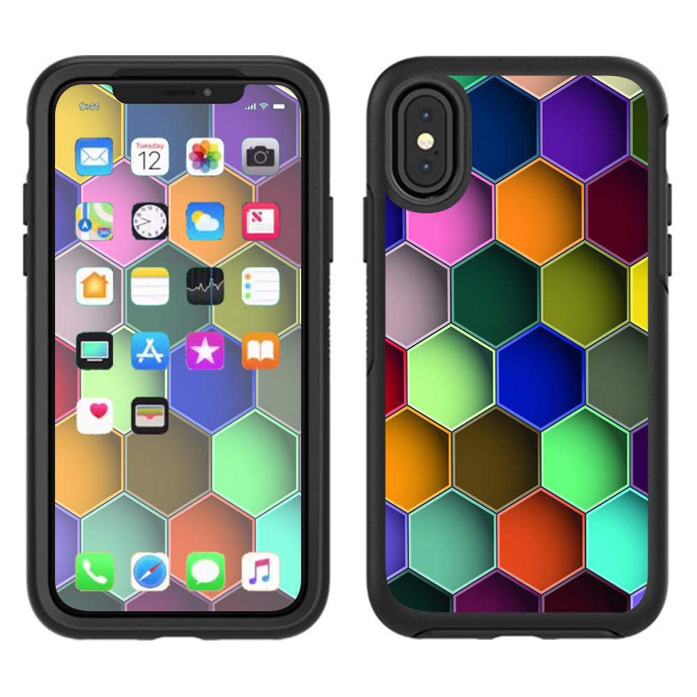  Colorful Octagon Pattern Otterbox Defender Apple iPhone X Skin