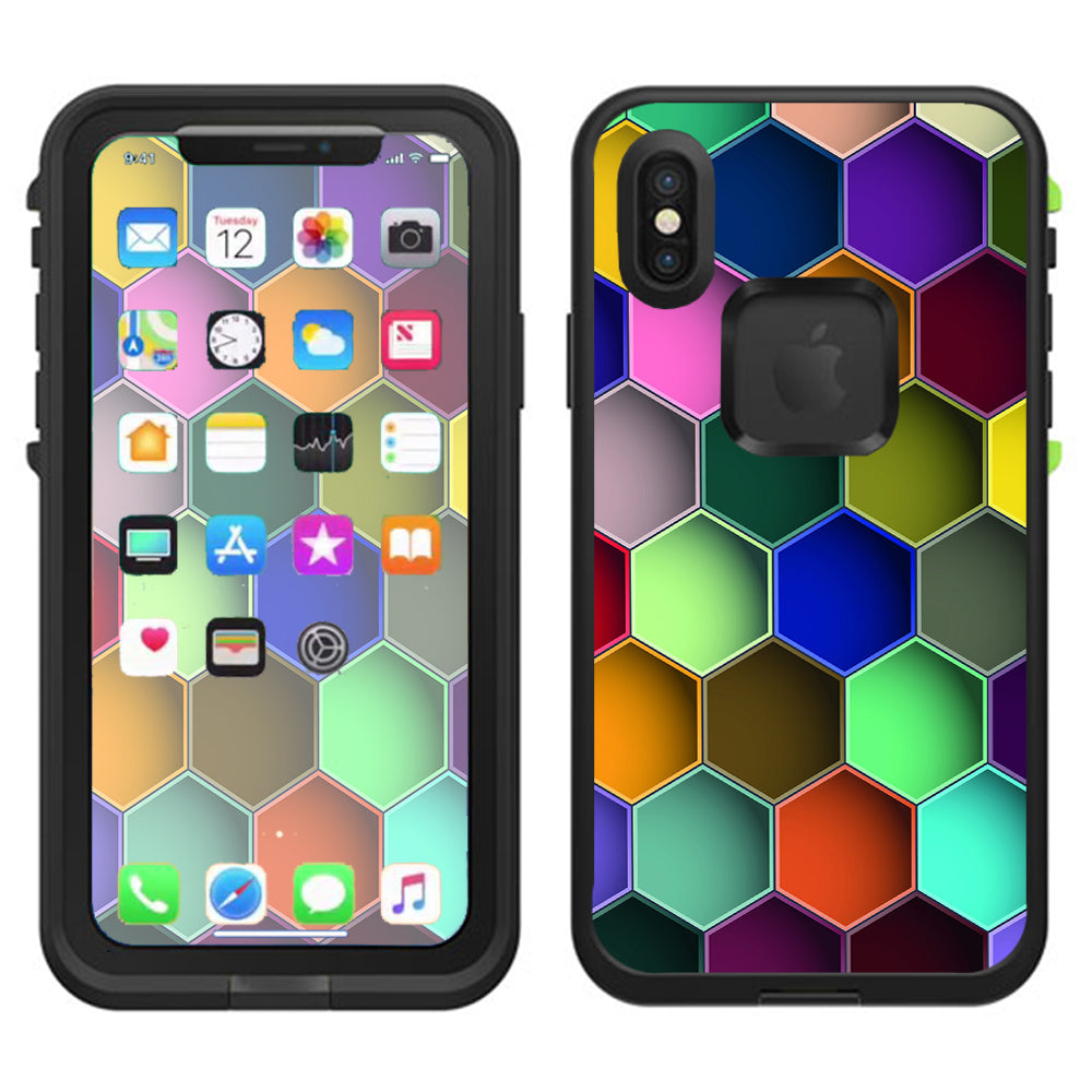  Colorful Octagon Pattern Lifeproof Fre Case iPhone X Skin