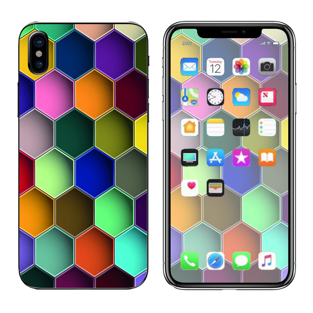  Colorful Octagon Pattern Apple iPhone X Skin
