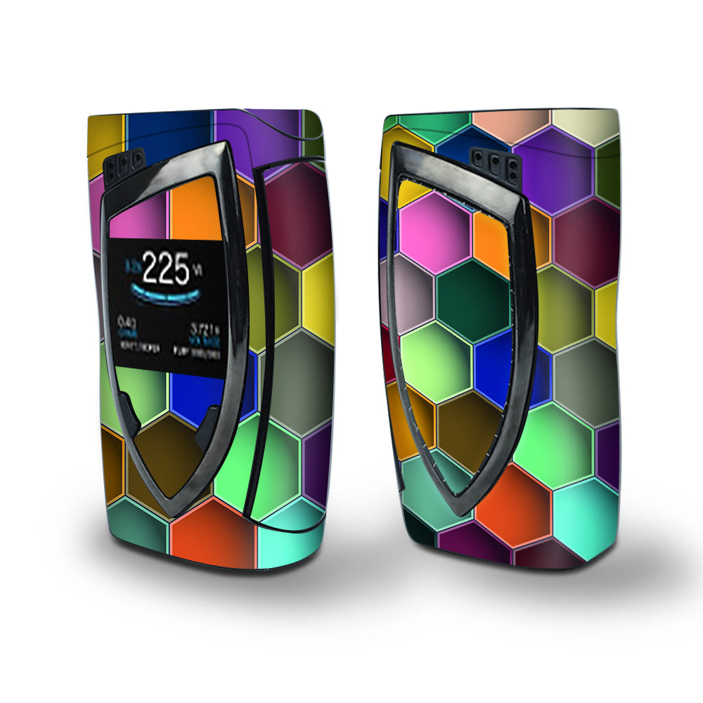 Skin Decal Vinyl Wrap for Smok Devilkin Kit 225w Vape (includes TFV12 Prince Tank Skins) skins cover/ Colorful Octagon Pattern