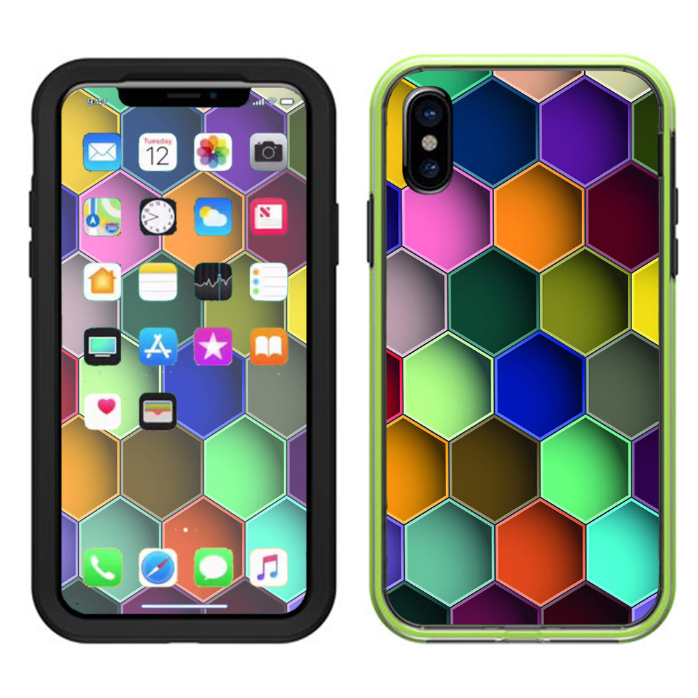  Colorful Octagon Pattern Lifeproof Slam Case iPhone X Skin