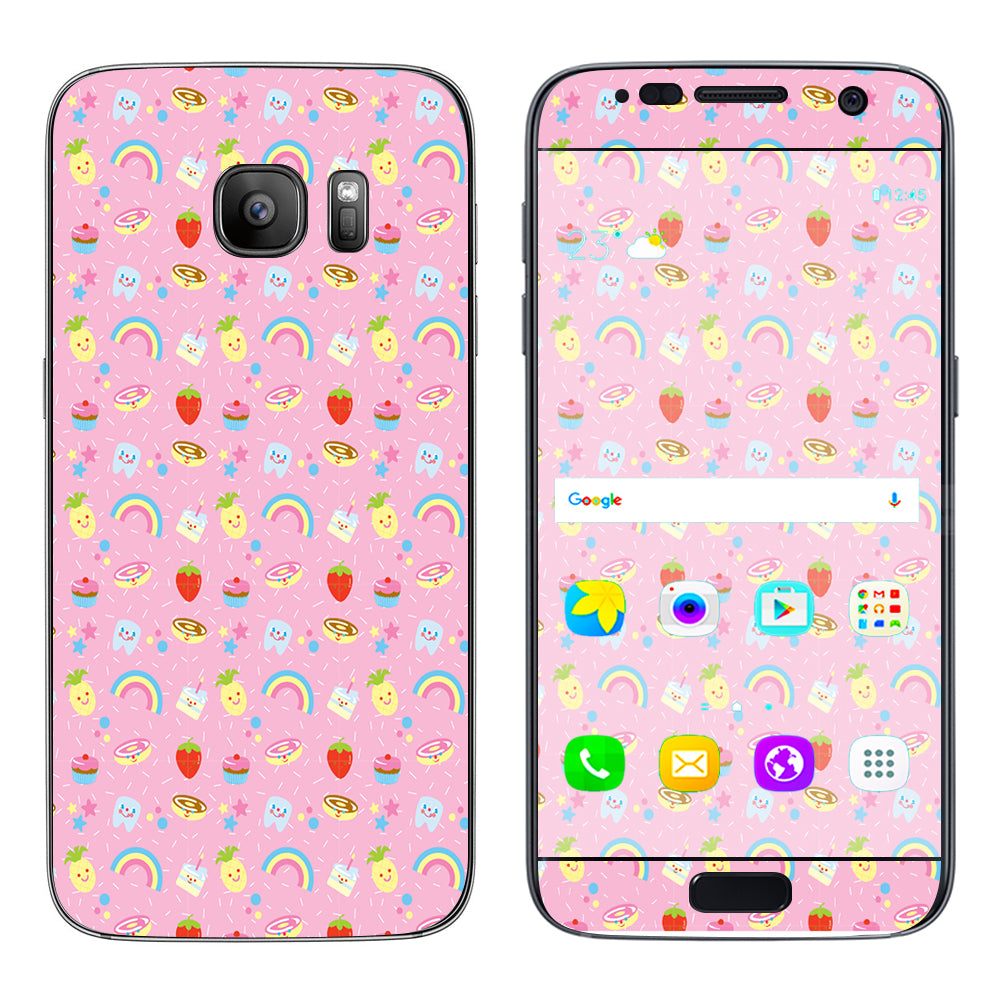  Pink Rainbows Strawberry Samsung Galaxy S7 Skin