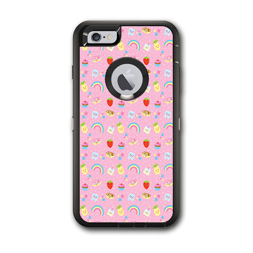  Pink Rainbows Strawberry Otterbox Defender iPhone 6 PLUS Skin