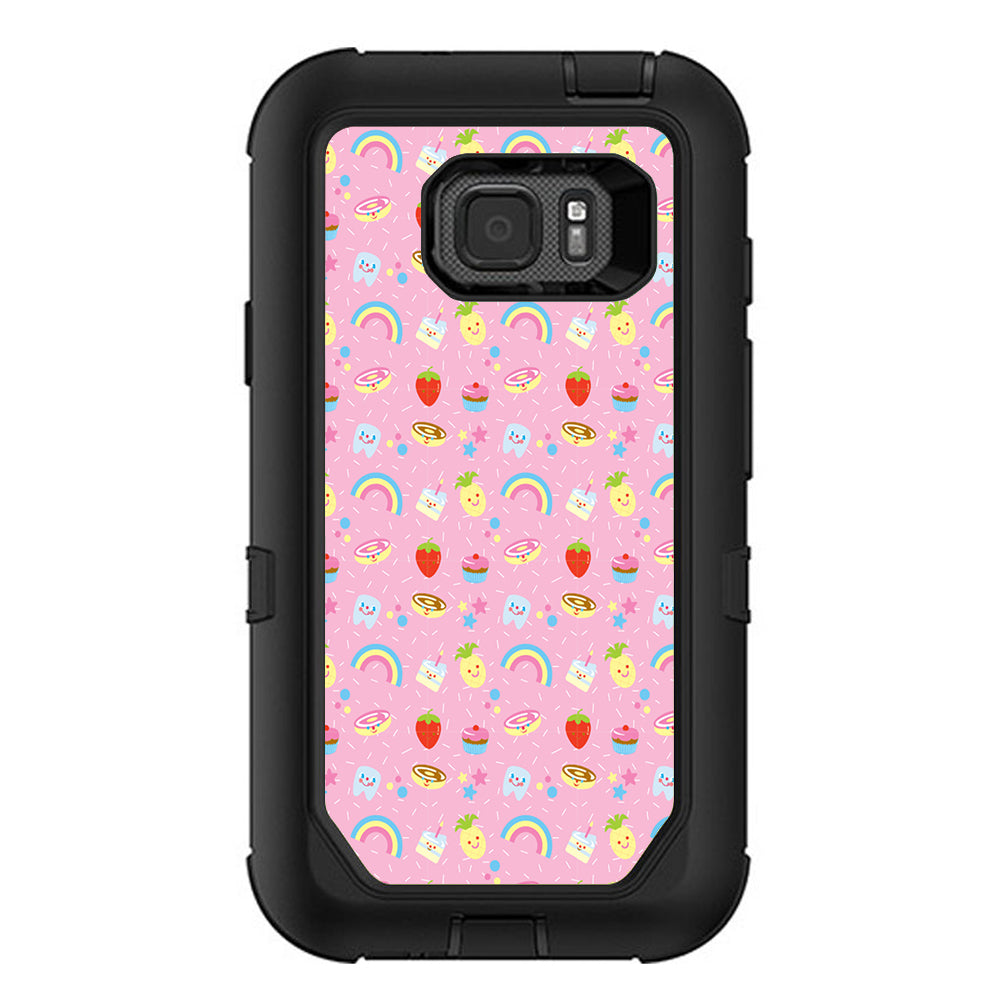  Pink Rainbows Strawberry Otterbox Defender Samsung Galaxy S7 Active Skin