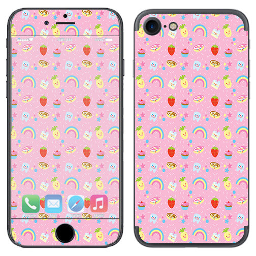  Pink Rainbows Strawberry Apple iPhone 7 or iPhone 8 Skin