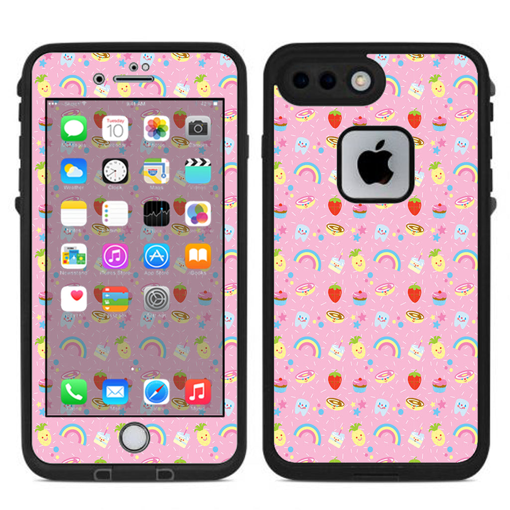  Pink Rainbows Strawberry Lifeproof Fre iPhone 7 Plus or iPhone 8 Plus Skin
