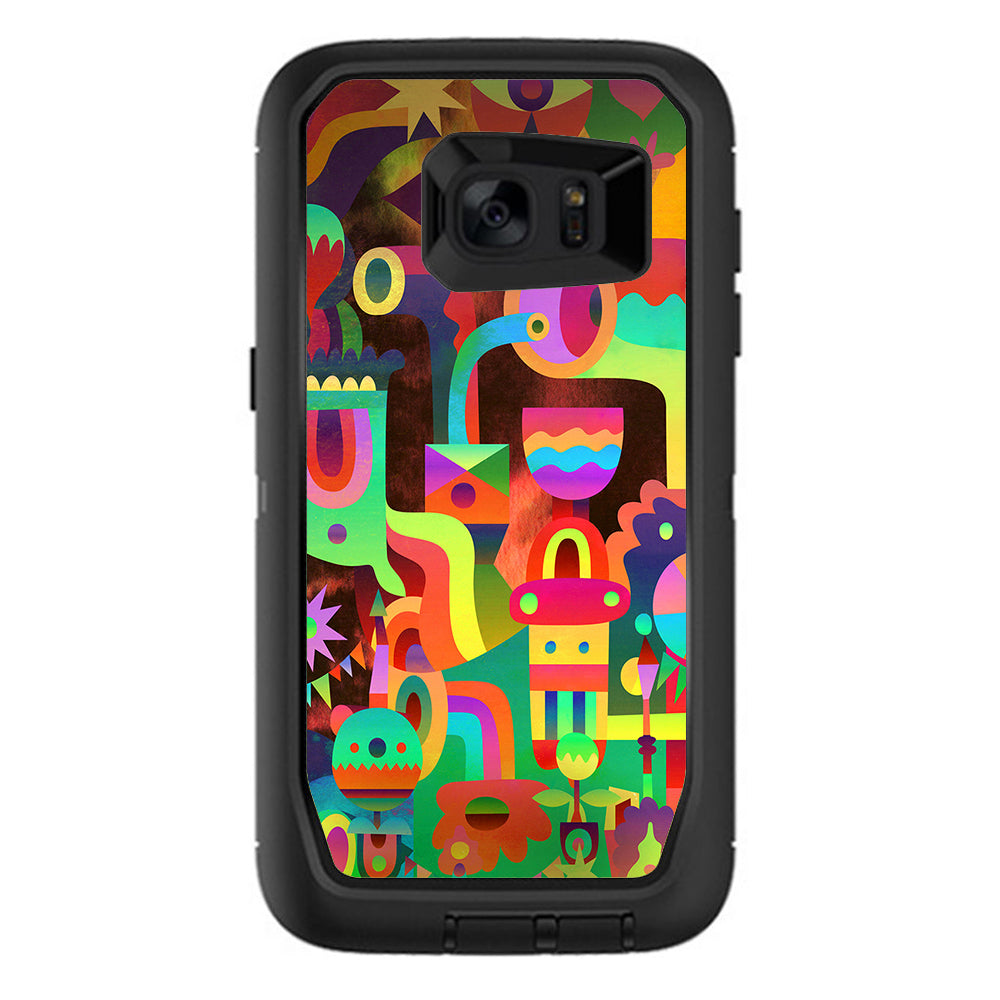  Colorful Cartoon Design Otterbox Defender Samsung Galaxy S7 Edge Skin