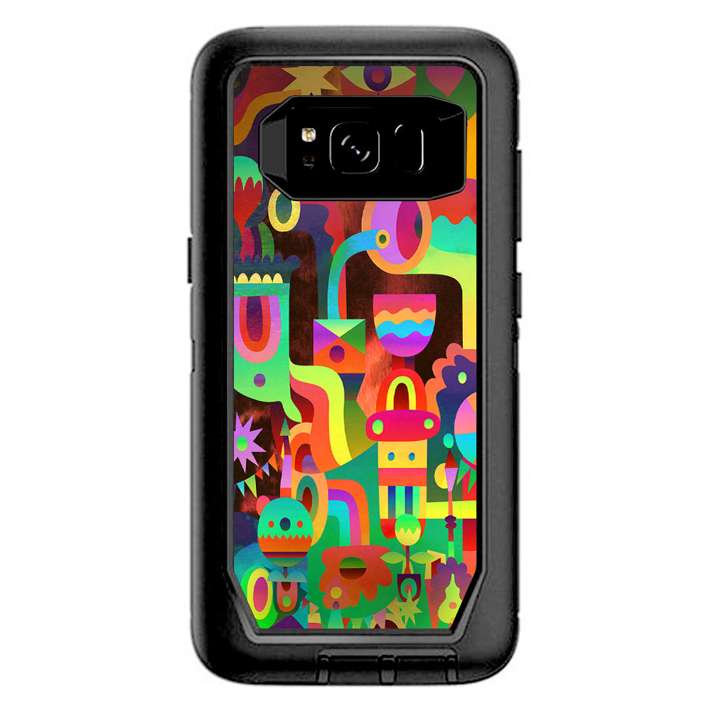  Colorful Cartoon Design Otterbox Defender Samsung Galaxy S8 Skin
