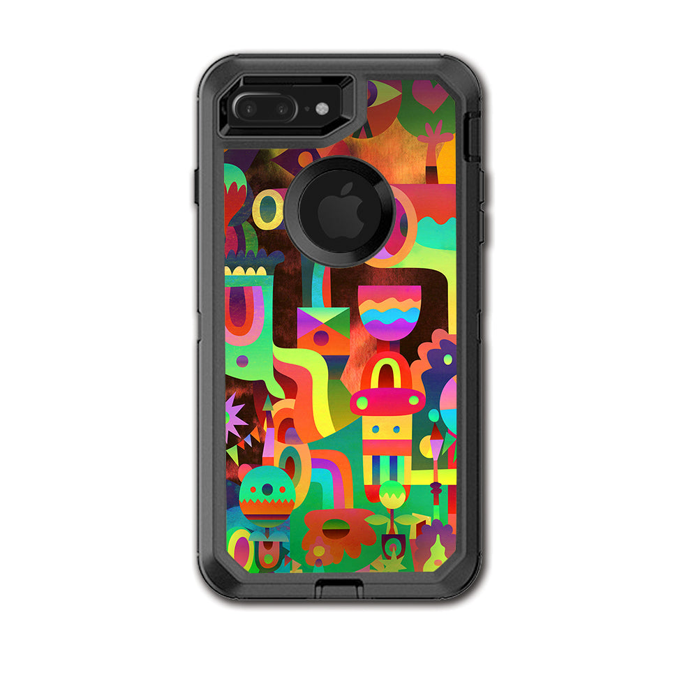  Colorful Cartoon Design Otterbox Defender iPhone 7+ Plus or iPhone 8+ Plus Skin