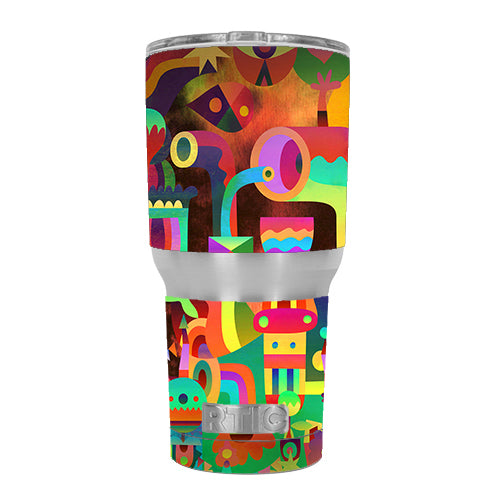  Colorful Cartoon Design RTIC 30oz Tumbler Skin