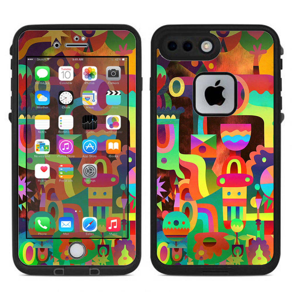  Colorful Cartoon Design Lifeproof Fre iPhone 7 Plus or iPhone 8 Plus Skin