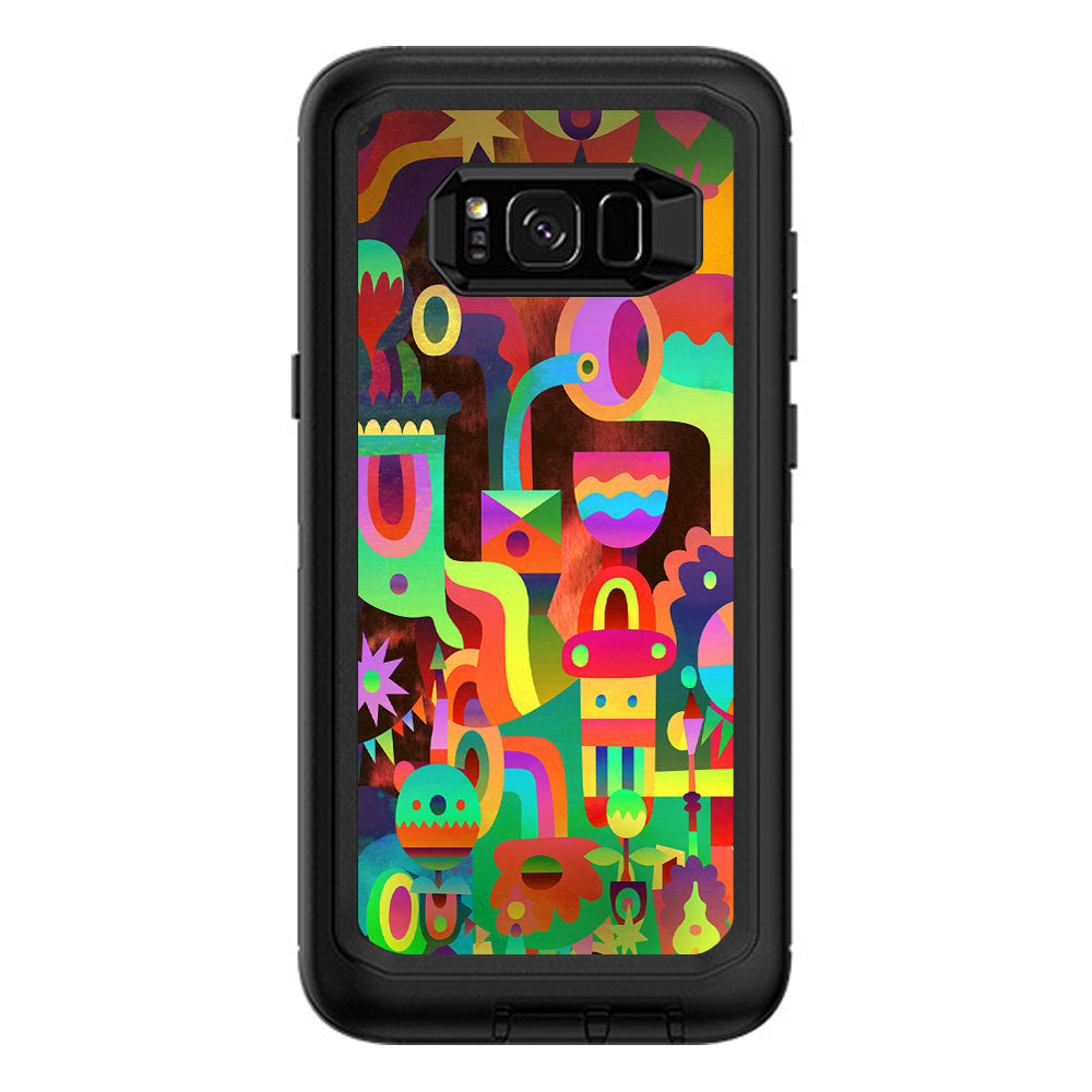  Colorful Cartoon Design Otterbox Defender Samsung Galaxy S8 Plus Skin
