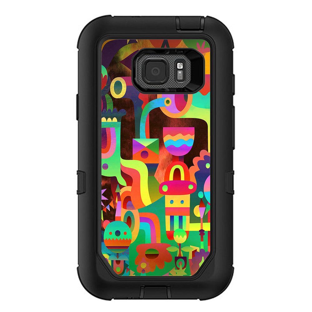  Colorful Cartoon Design Otterbox Defender Samsung Galaxy S7 Active Skin