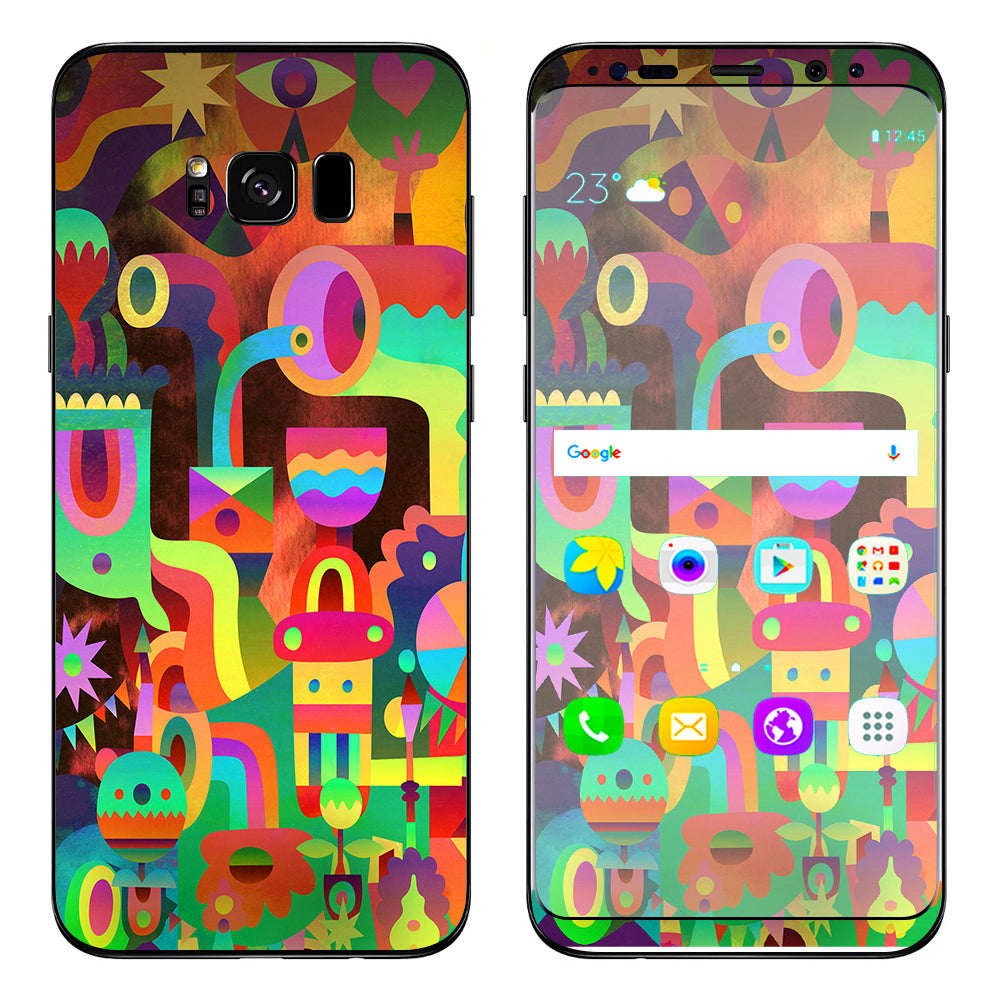  Colorful Cartoon Design Samsung Galaxy S8 Skin