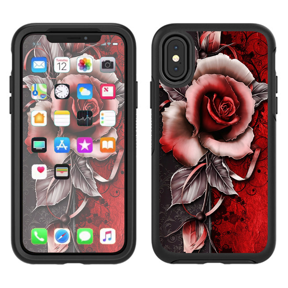 Beautful Rose Design Otterbox Defender Apple iPhone X Skin