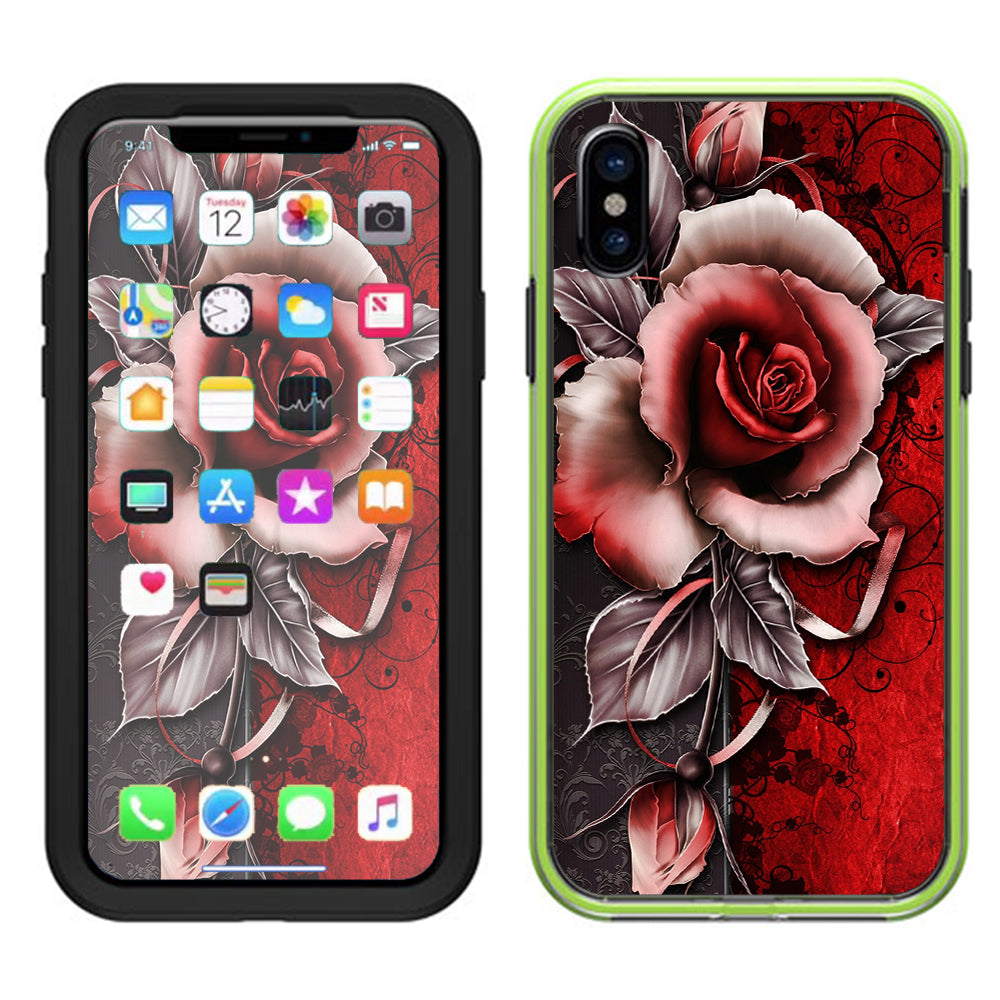  Beautful Rose Design Lifeproof Slam Case iPhone X Skin