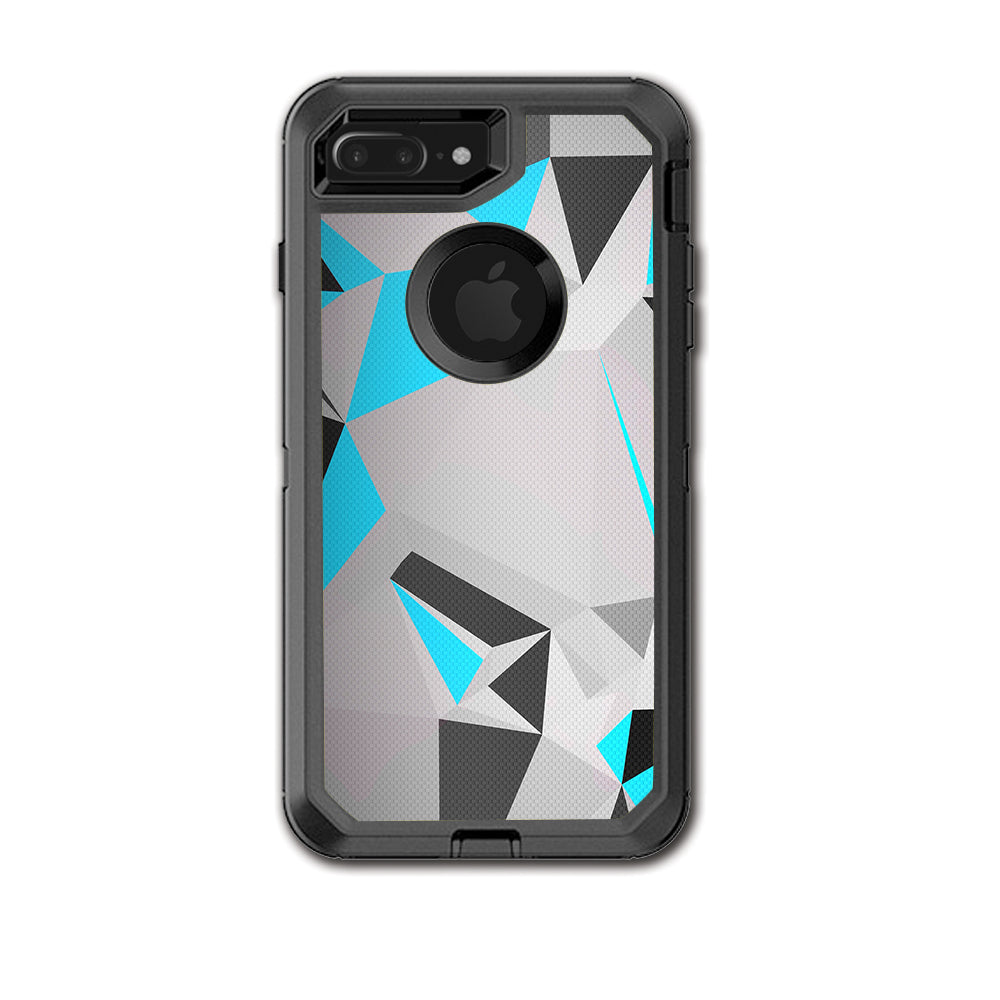  Baby Blue Grey Glass Design Otterbox Defender iPhone 7+ Plus or iPhone 8+ Plus Skin