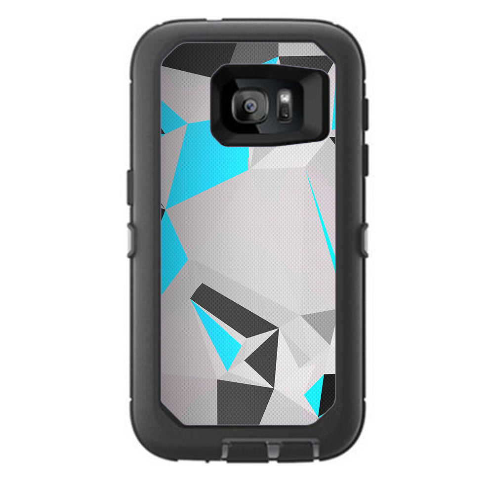  Baby Blue Grey Glass Design Otterbox Defender Samsung Galaxy S7 Skin