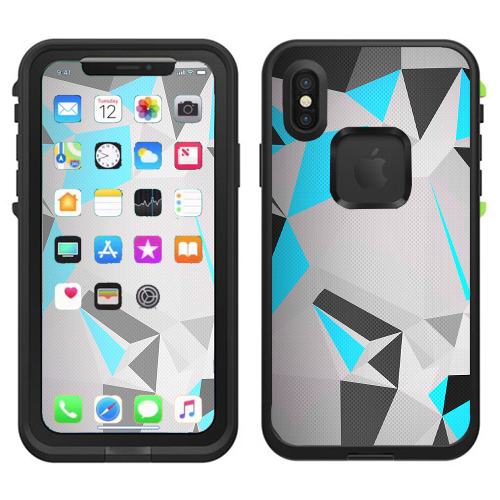  Baby Blue Grey Glass Design Lifeproof Fre Case iPhone X Skin