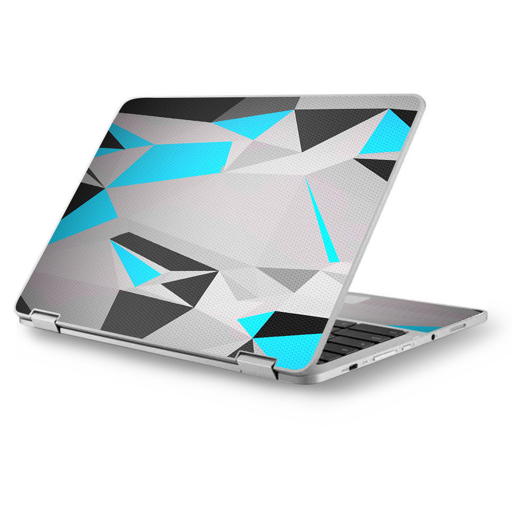  Baby Blue Grey Glass Design Asus Chromebook Flip 12.5" Skin