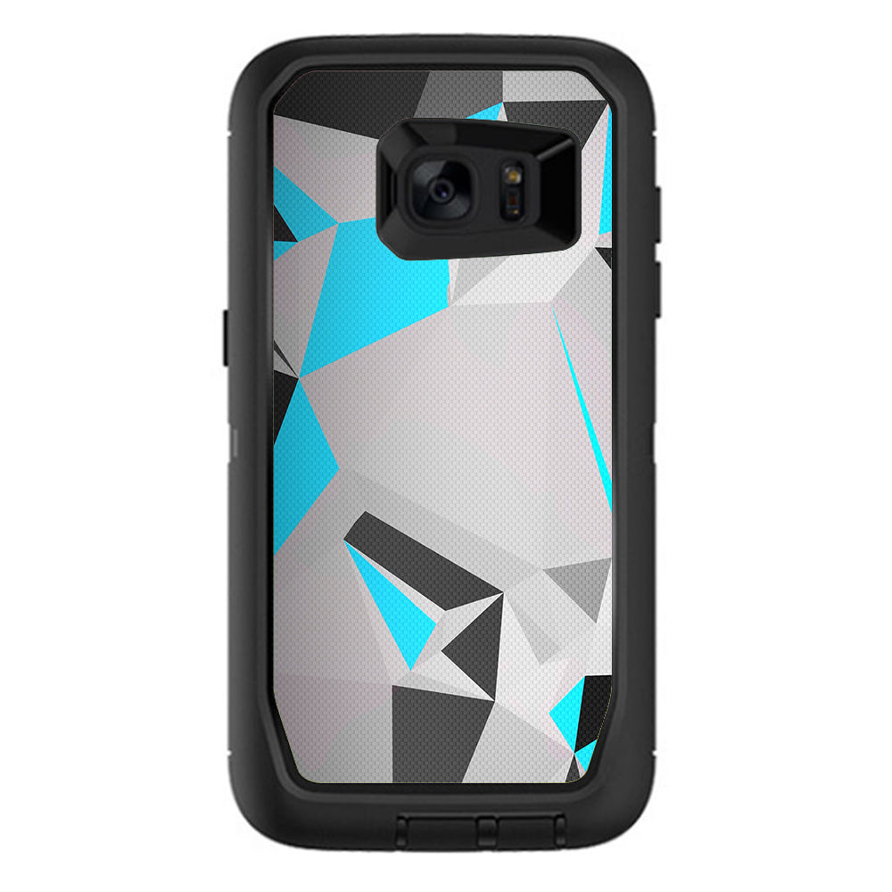  Baby Blue Grey Glass Design Otterbox Defender Samsung Galaxy S7 Edge Skin