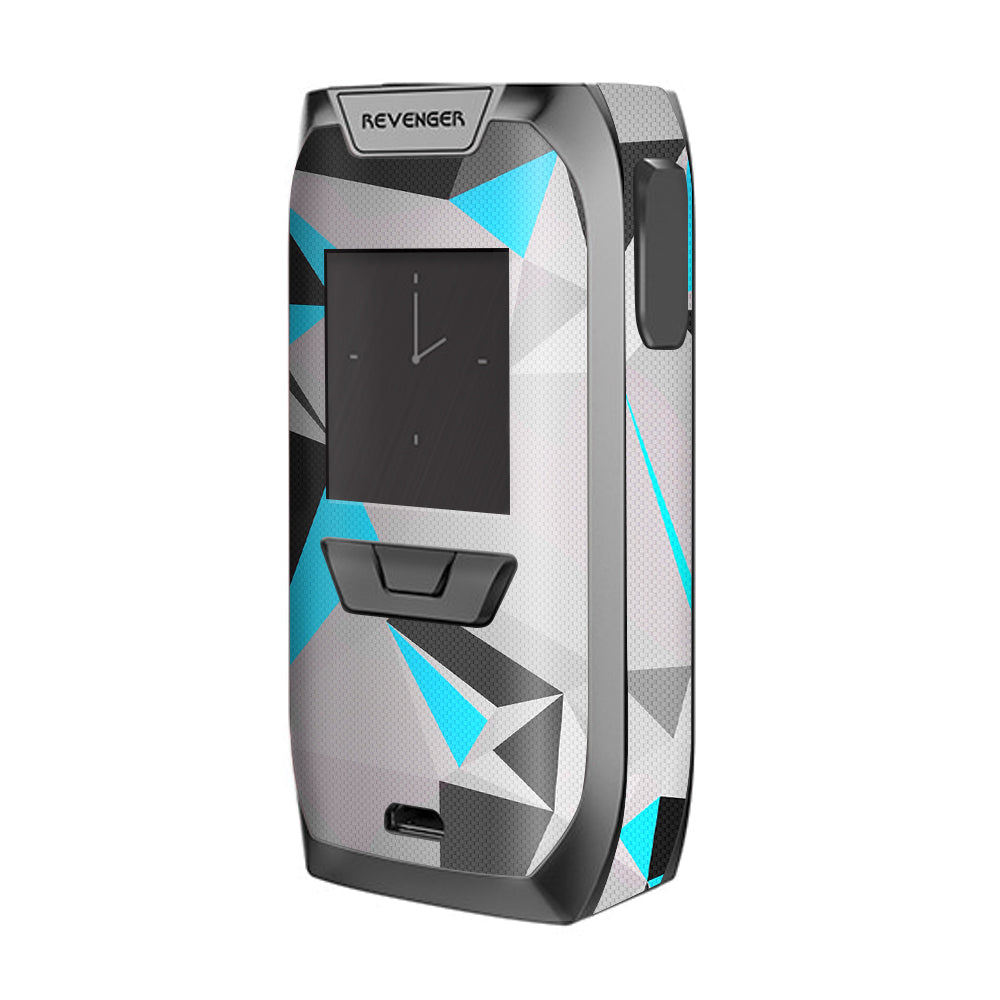  Baby Blue Grey Glass Design Vaporesso Revenger Skin