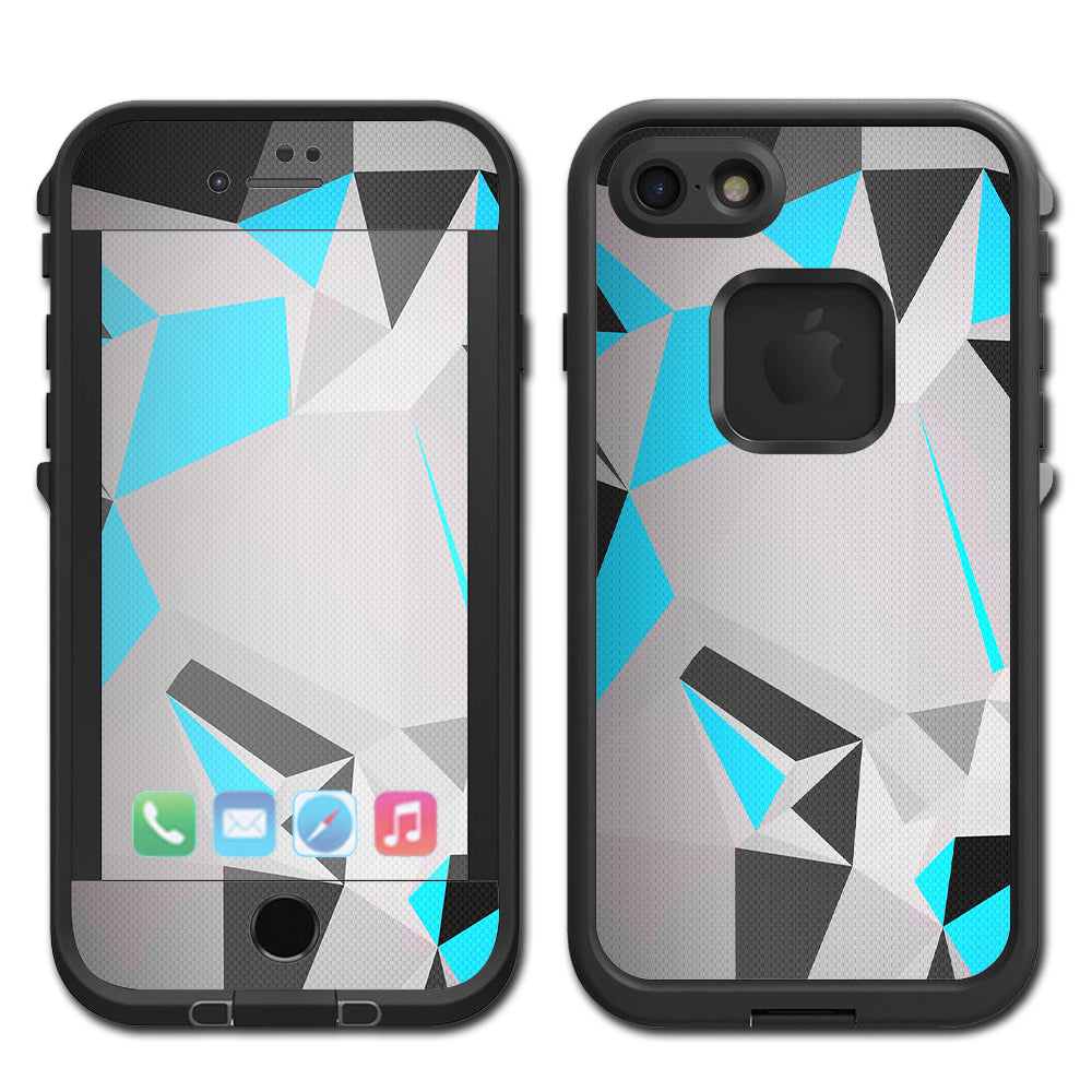  Baby Blue Grey Glass Design Lifeproof Fre iPhone 7 or iPhone 8 Skin