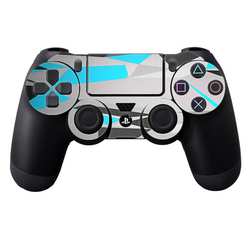  Baby Blue Grey Glass Design Sony Playstation PS4 Controller Skin