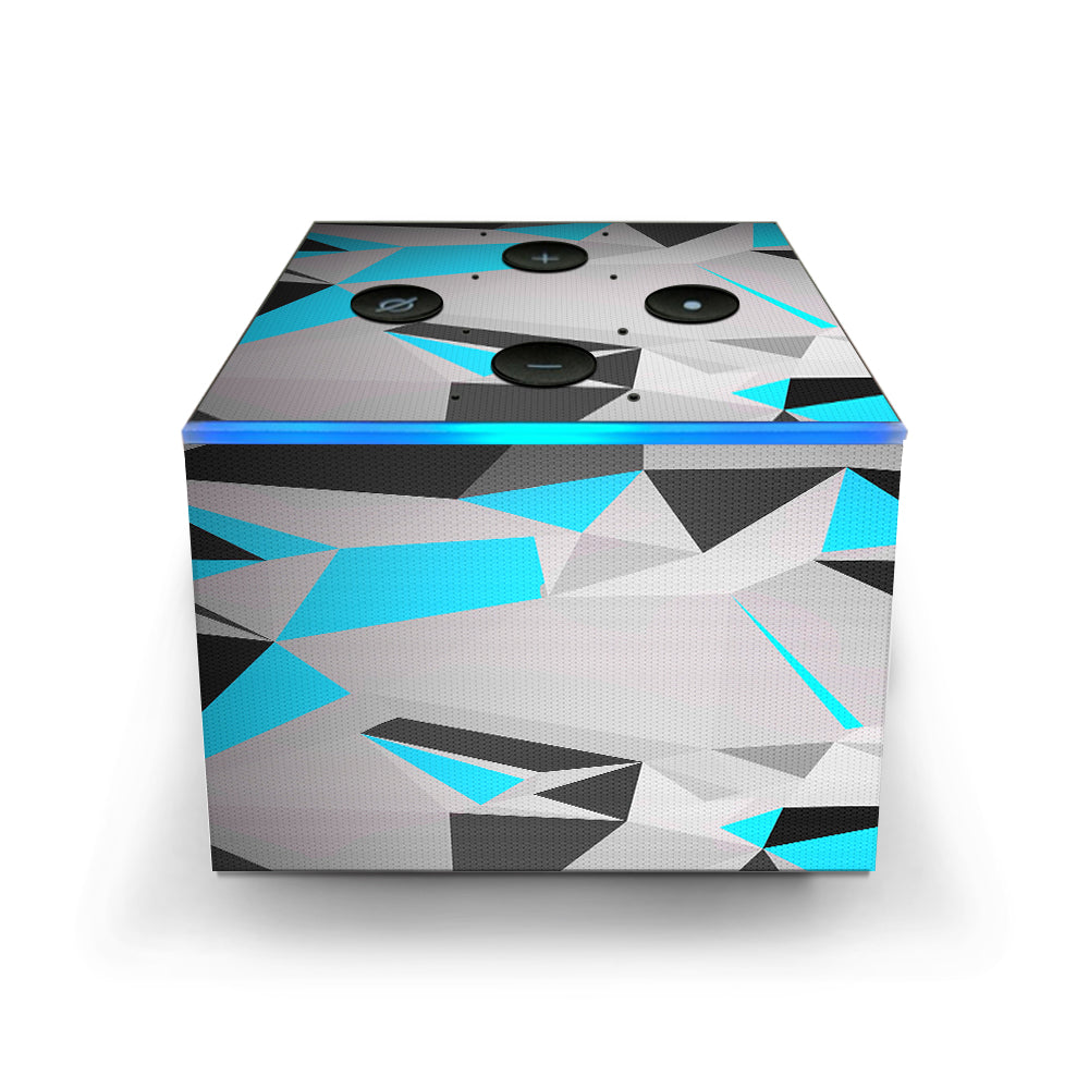  Baby Blue Grey Glass Design Amazon Fire TV Cube Skin
