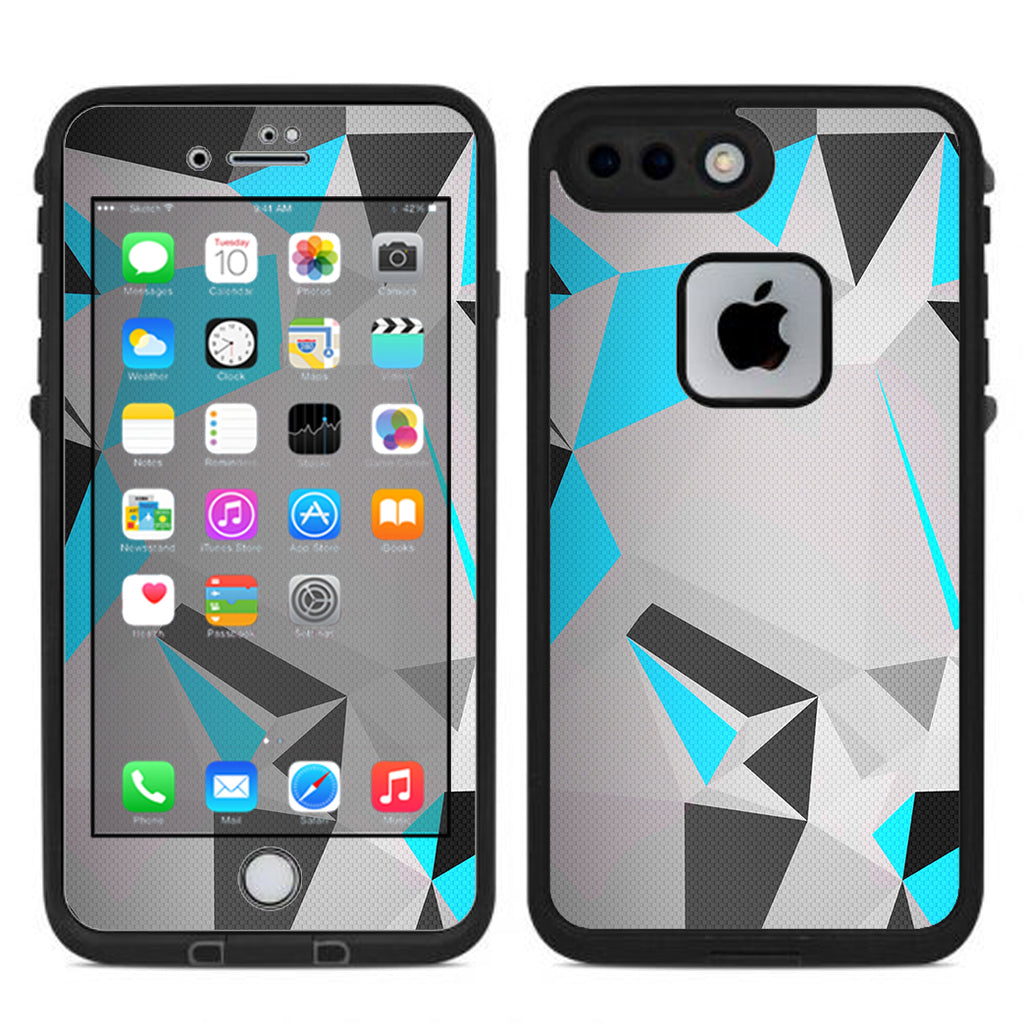  Baby Blue Grey Glass Design Lifeproof Fre iPhone 7 Plus or iPhone 8 Plus Skin