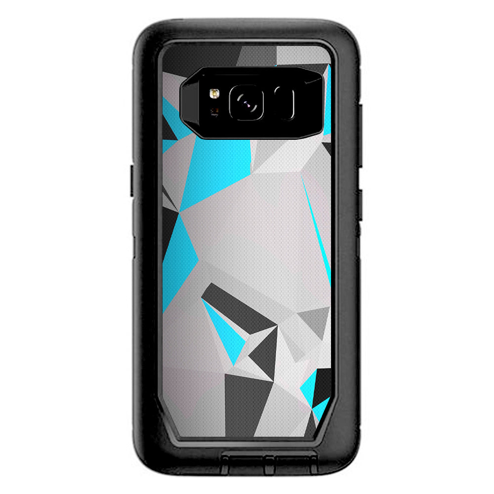  Baby Blue Grey Glass Design Otterbox Defender Samsung Galaxy S8 Skin