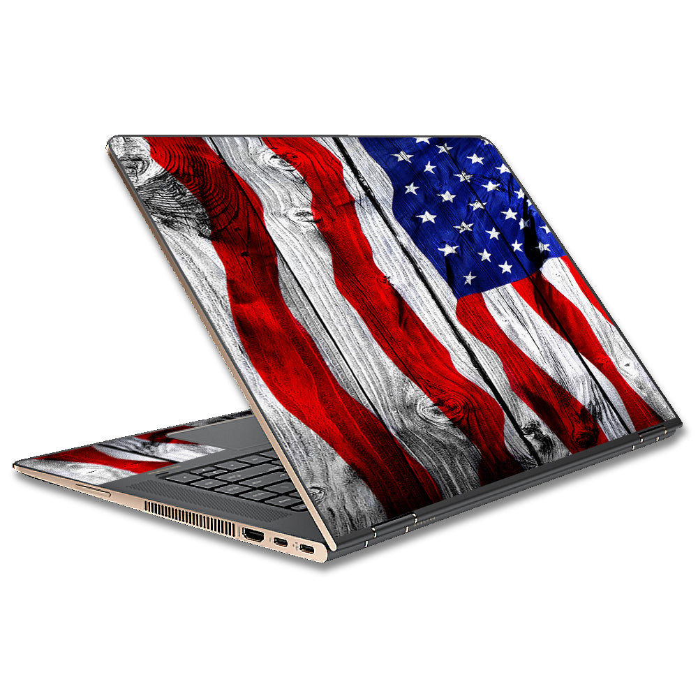 American Flag On Wood HP Spectre x360 13t Skin