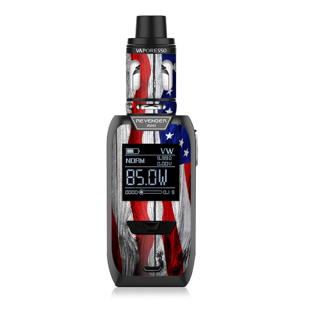  American Flag On Wood Vaporesso Revenger Mini 85w Skin