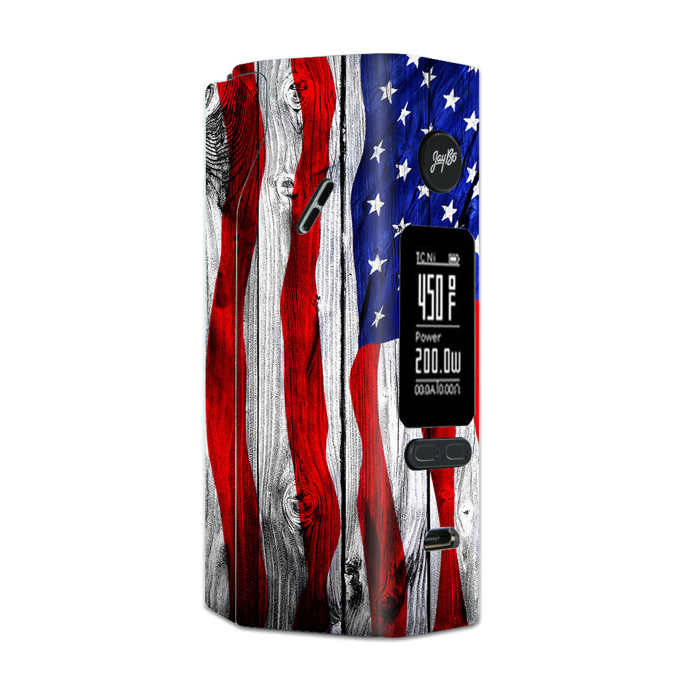  American Flag On Wood Wismec Reuleaux RX 2/3 combo kit Skin