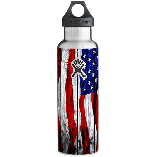  American Flag On Wood Hydroflask 21oz Skin