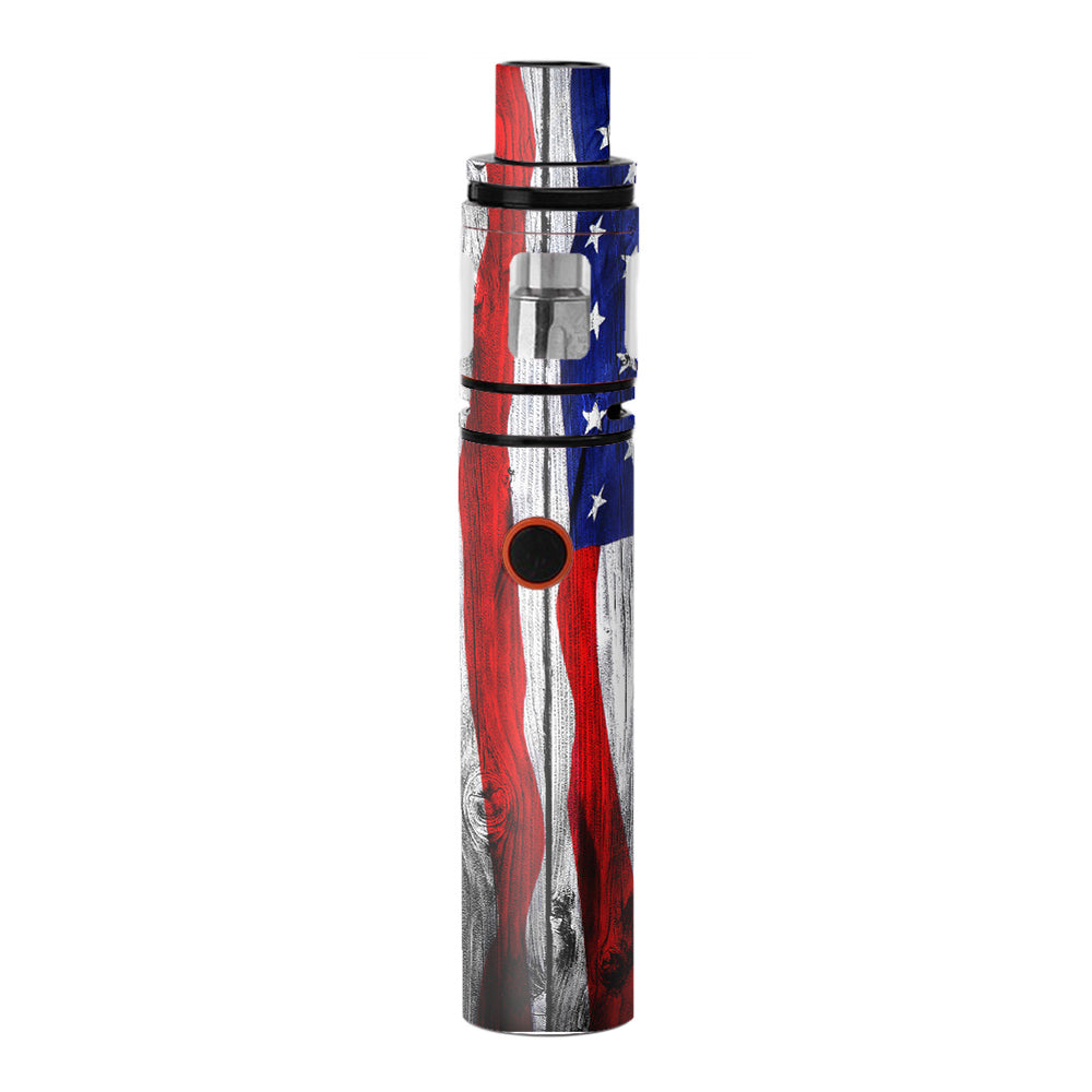  American Flag On Wood Smok Stick V8 Skin