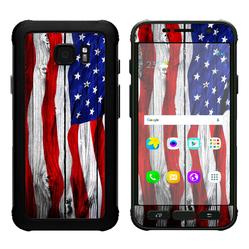  American Flag On Wood Samsung Galaxy S7 Active Skin