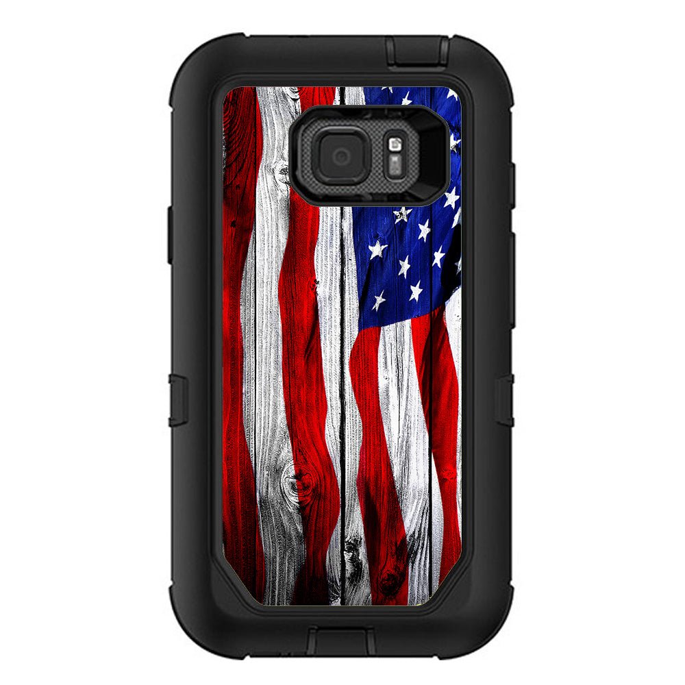  American Flag On Wood Otterbox Defender Samsung Galaxy S7 Active Skin