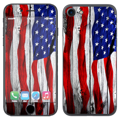  American Flag On Wood Apple iPhone 7 or iPhone 8 Skin