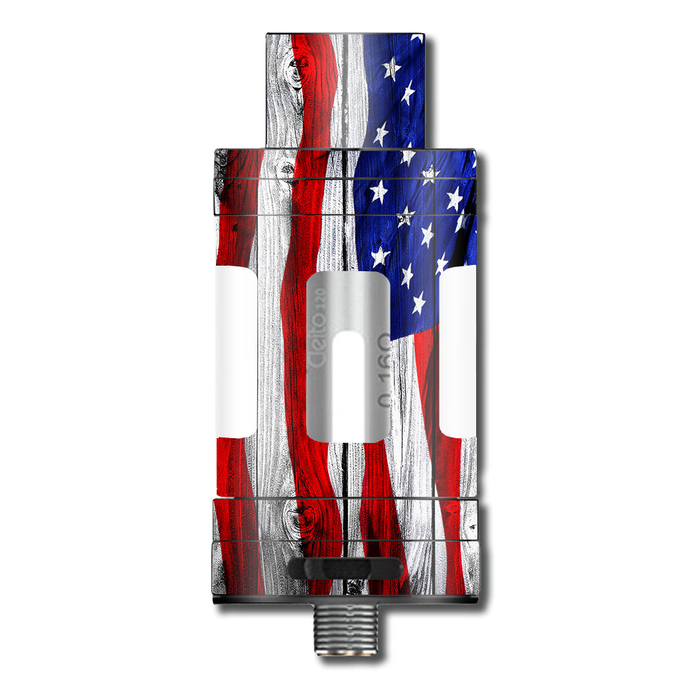  American Flag On Wood Aspire Cleito 120 Skin