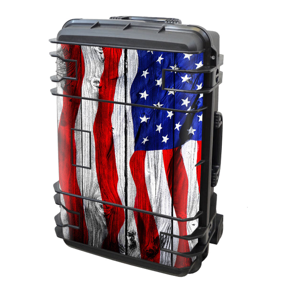  American Flag On Wood Seahorse Case Se-920 Skin