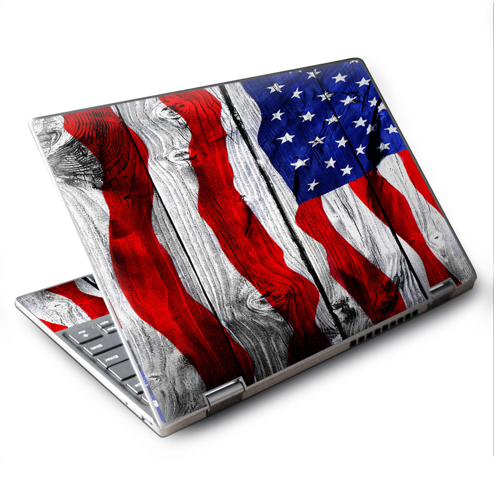 American Flag On Wood Lenovo Yoga 710 11.6" Skin
