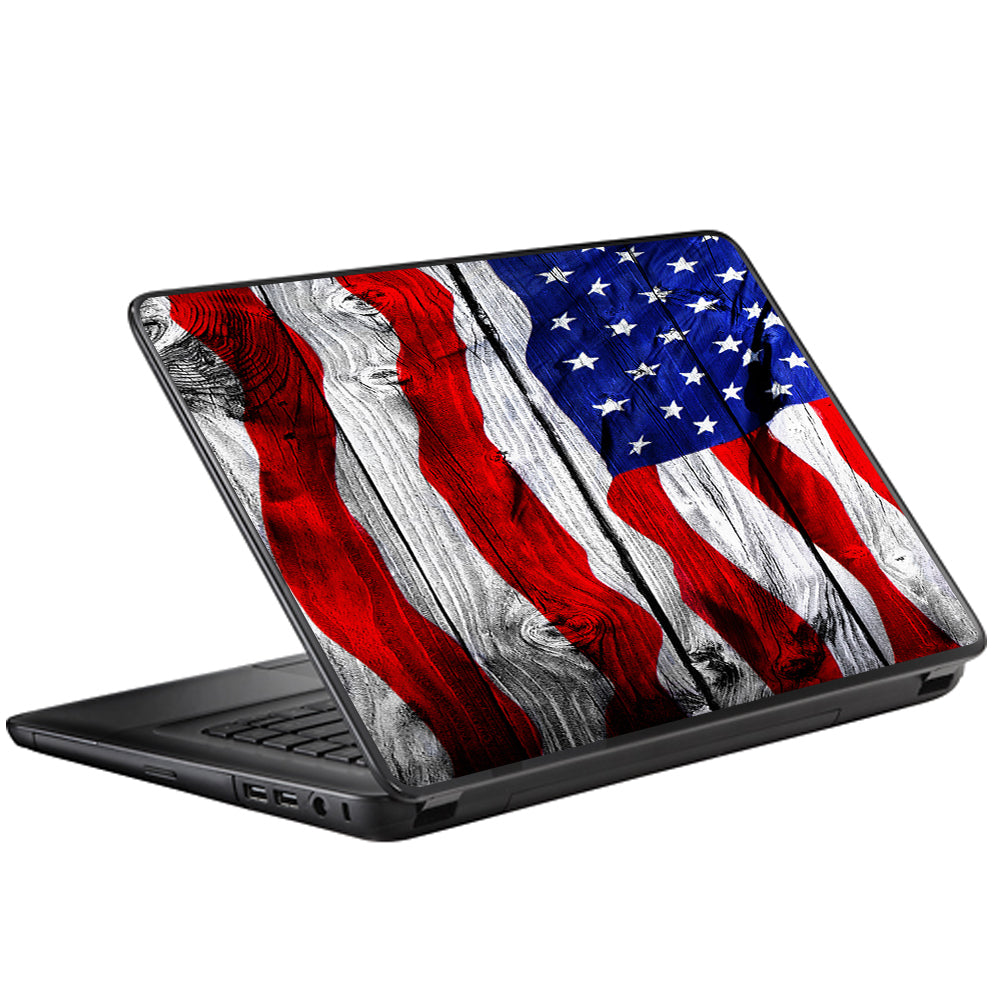  American Flag On Wood Universal 13 to 16 inch wide laptop Skin
