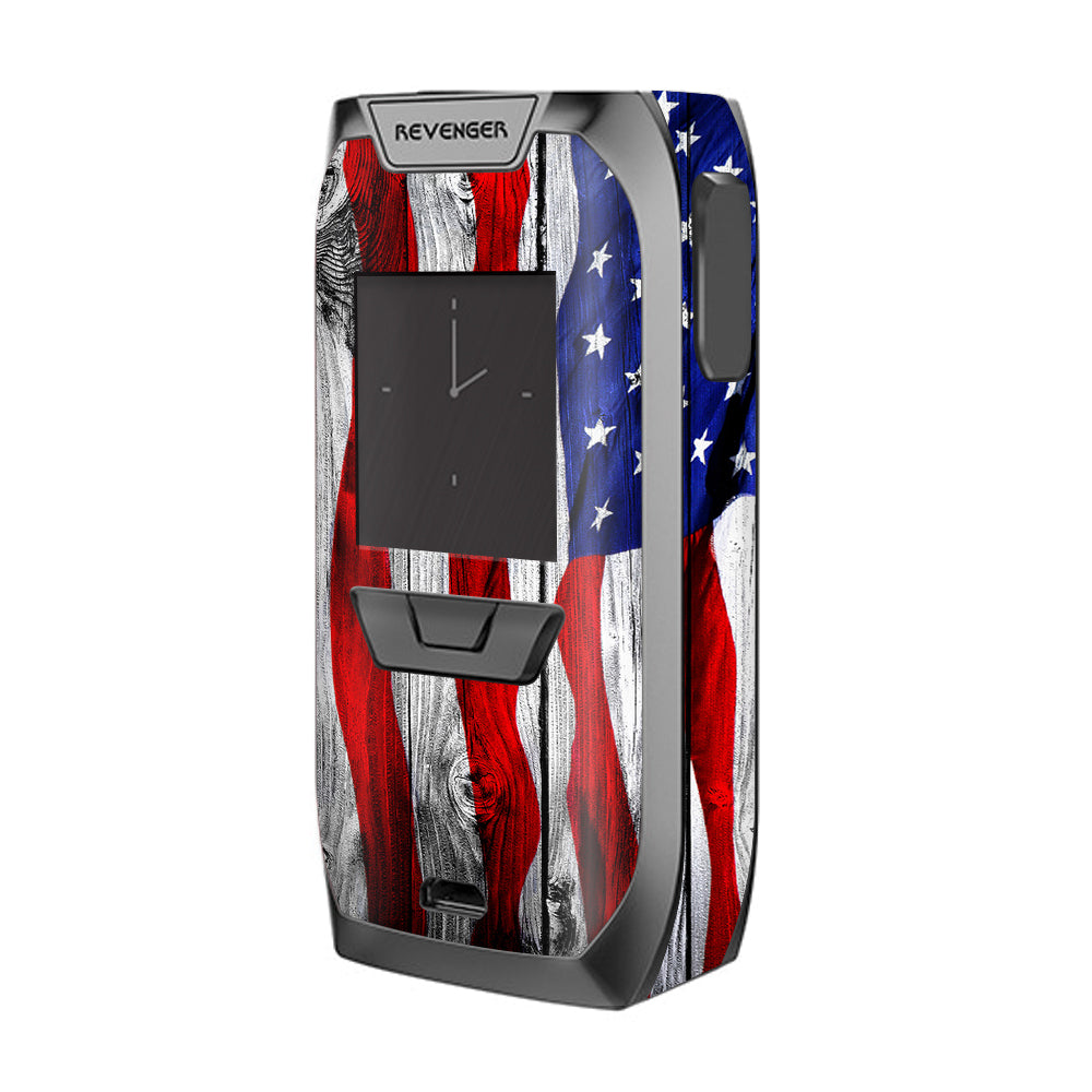  American Flag On Wood Vaporesso Revenger Skin