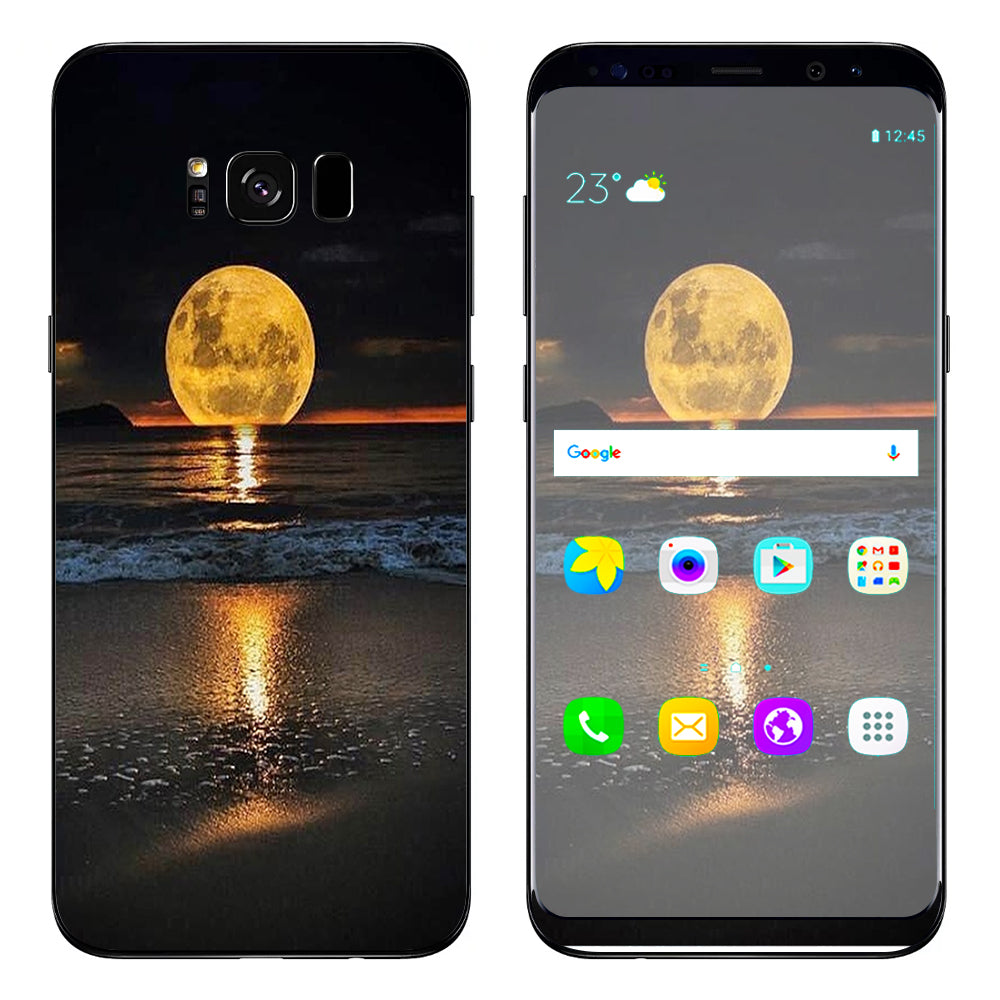  Full Moon And Sea Samsung Galaxy S8 Skin