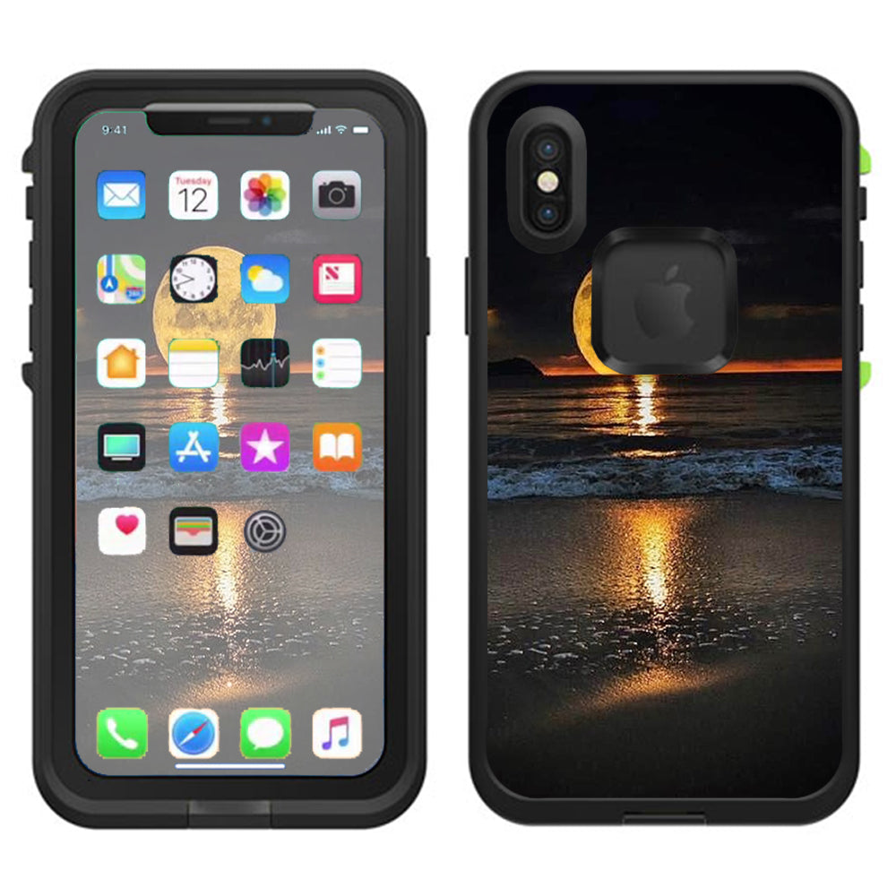  Full Moon And Sea Lifeproof Fre Case iPhone X Skin