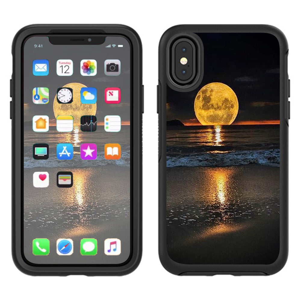  Full Moon And Sea Otterbox Defender Apple iPhone X Skin