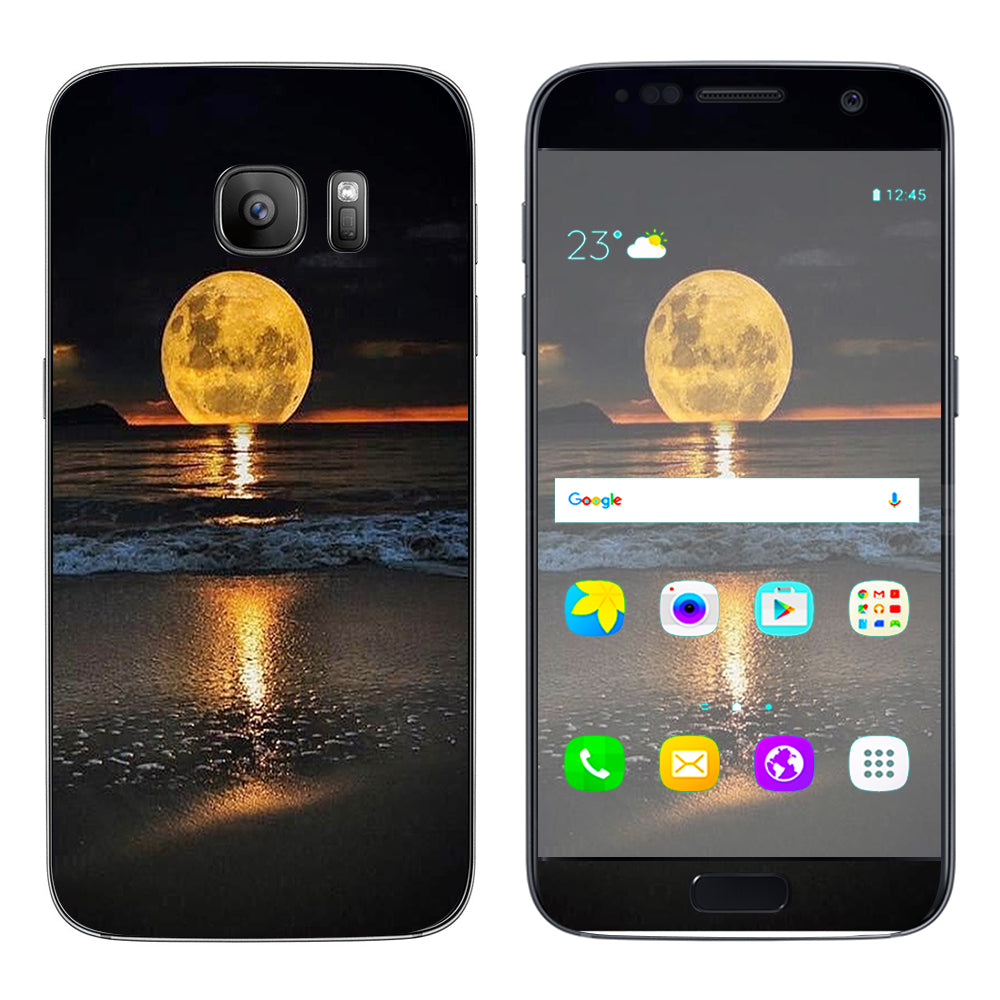  Full Moon And Sea Samsung Galaxy S7 Skin