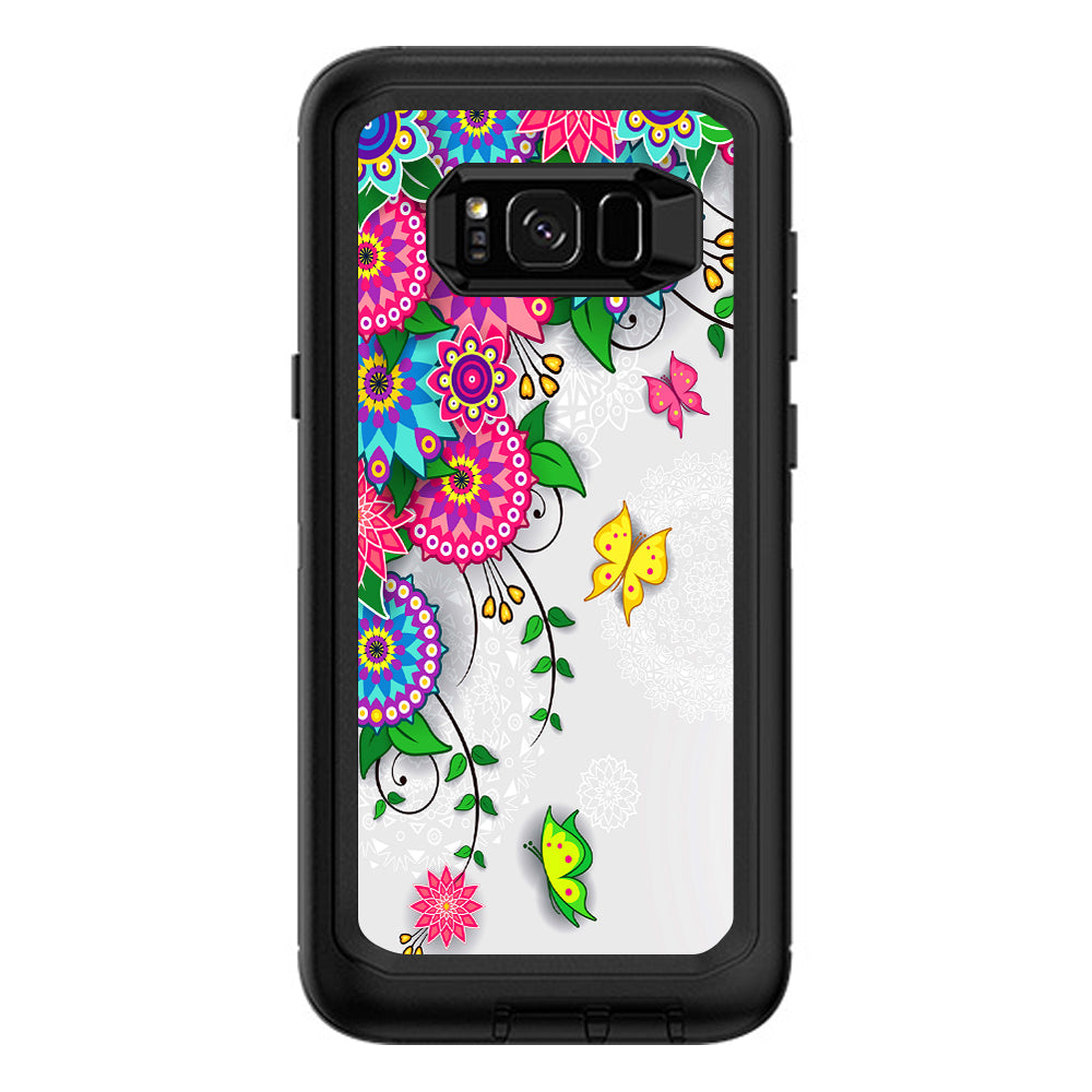  Flowers Colorful Design Otterbox Defender Samsung Galaxy S8 Plus Skin